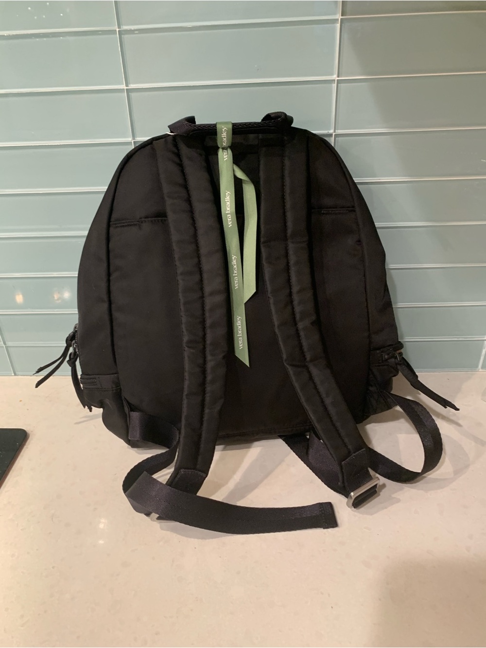 Vera Bradley Black Small Everyday Backpack Paisley Inner NWT retail $100 - Picture 2 of 6